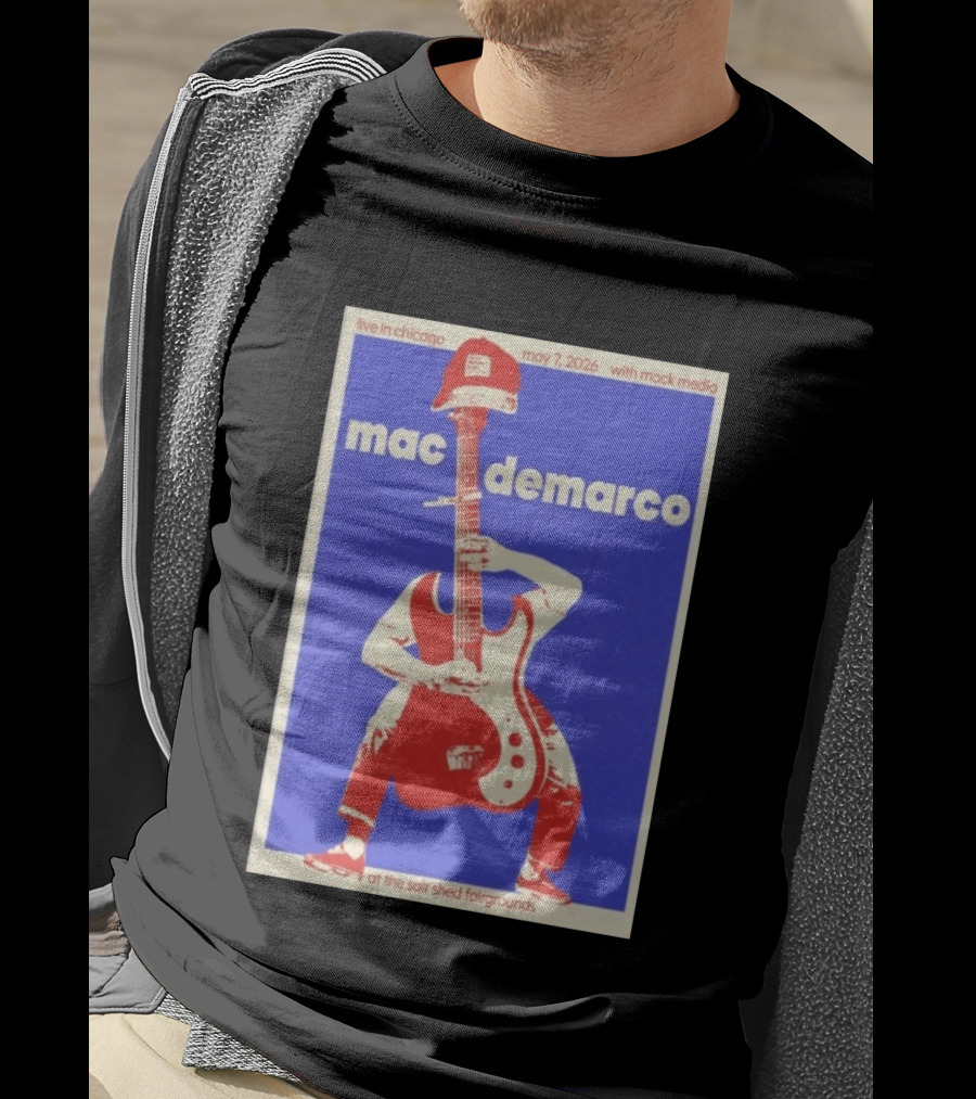 Mac Demarco Live In Chicago May 7 2026 The Salt Shed Fairgrounds With Mock Media T-Shirt