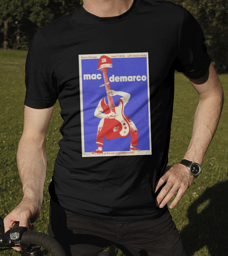 Mac Demarco Live In Chicago May 7 2026 The Salt Shed Fairgrounds With Mock Media T-Shirt