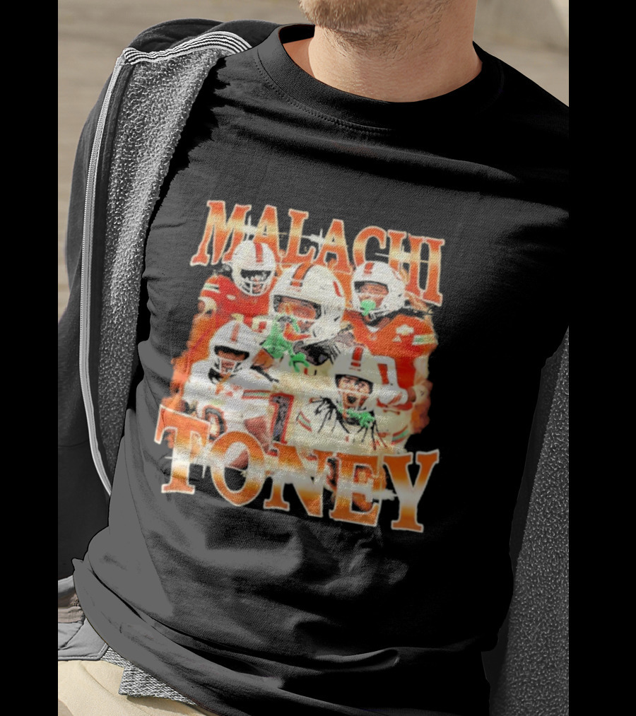 Malachi Toney Miami Hurricanes Football Collage T-Shirt