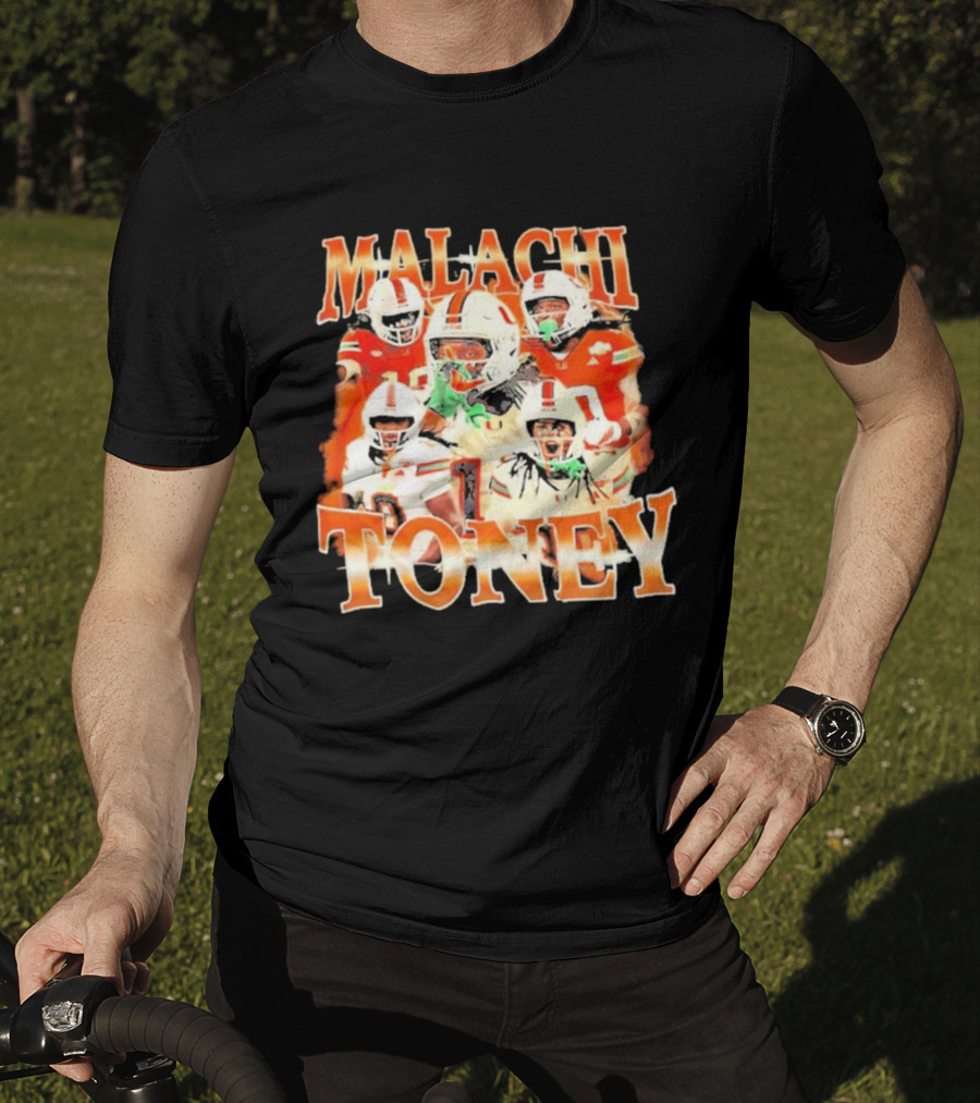 Malachi Toney Miami Hurricanes Football Collage T-Shirt