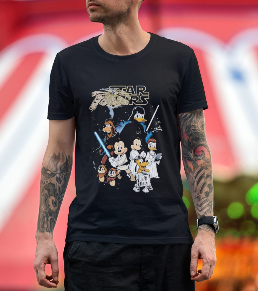 Star Wars Disney Mickey And Friends Sci Fi Cartoon Characters T-Shirt