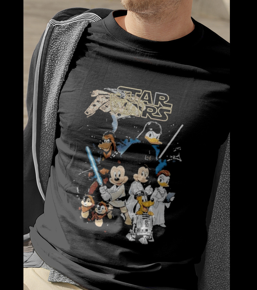 Star Wars Disney Mickey And Friends Sci Fi Cartoon Characters T-Shirt