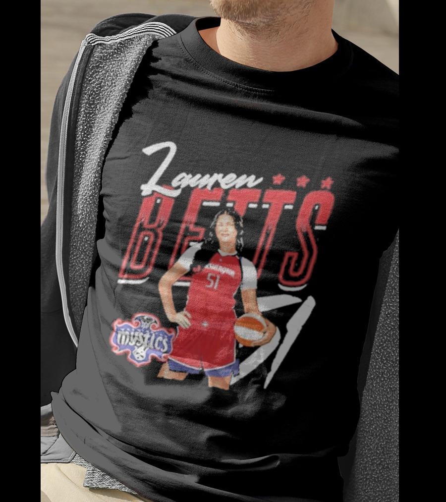Lauren Betts 51 Washington Mystics WNBA Player T-Shirt