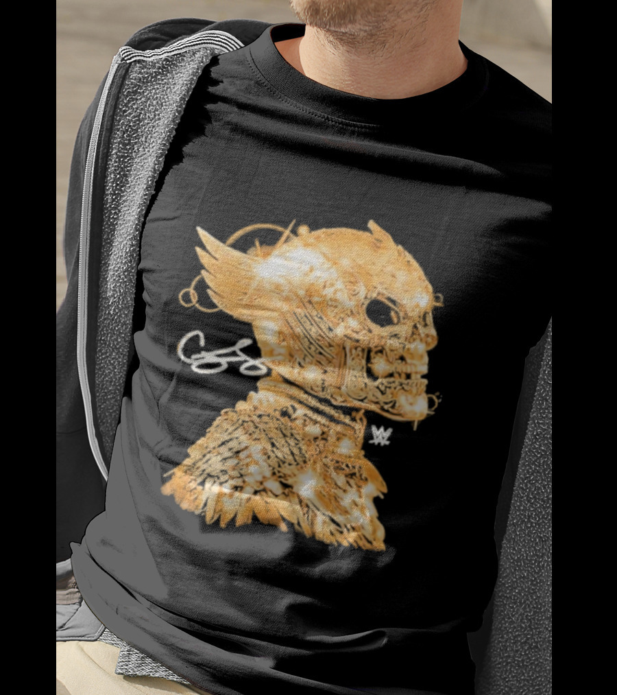 Cody Rhodes Gold Skull Mask Winged WW T-Shirt