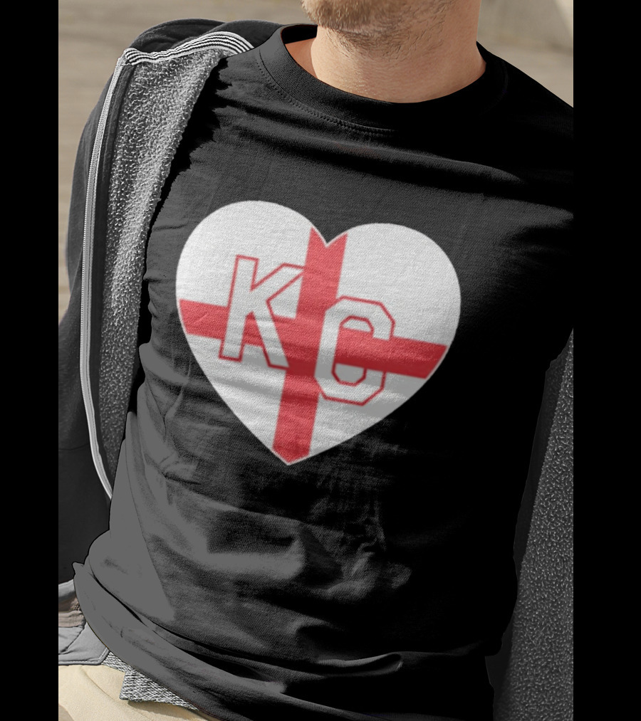 England Kansas City KC Heart Cross T-Shirt
