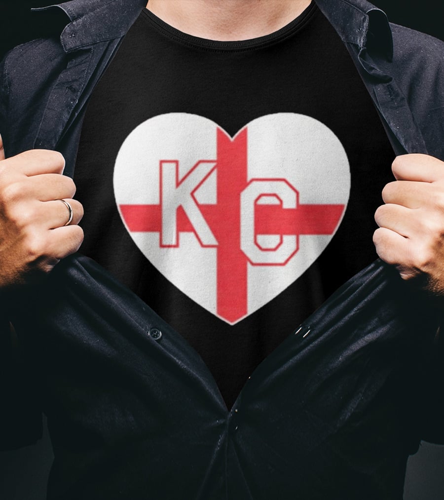 England Kansas City KC Heart Cross T-Shirt