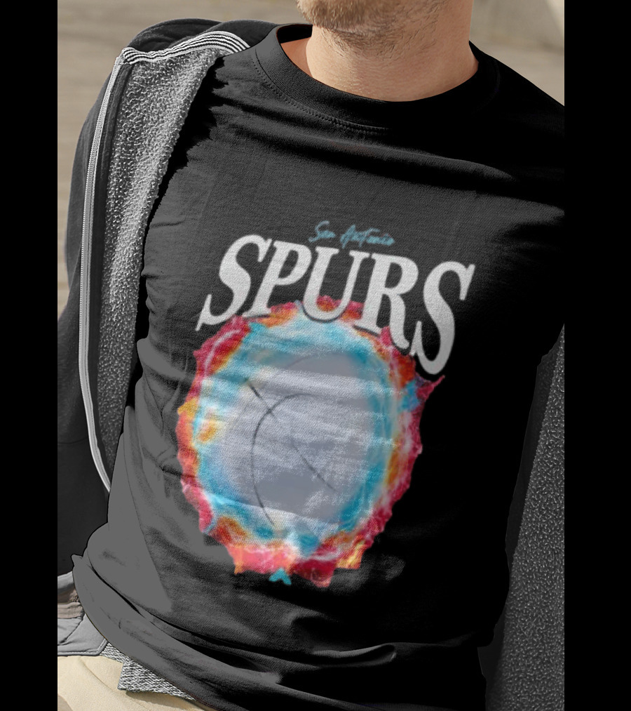 San Antonio Spurs Basketball Fire Ice Burst T-Shirt