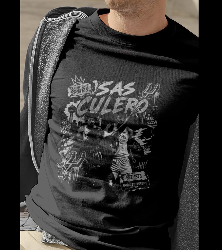 San Antonio Spurs Sas Culero Victor Wembanyama Elbowing Naz Reid Basketball Est 1973 T-Shirt