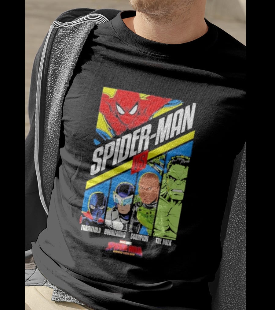 Spider Man VS Tarantula Boomerang Scorpion The Hulk Marvel Superheroes Showdown T-Shirt