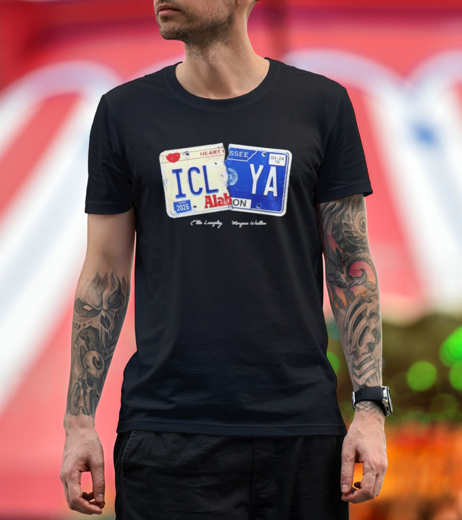 I Can't Love You Anymore Alabama Tennessee License Plate Heart Breakup T-Shirt