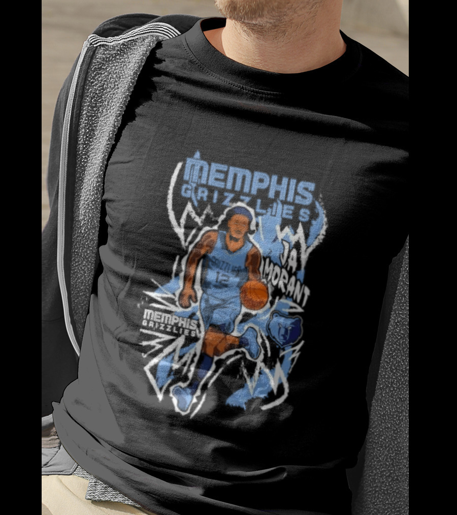 Ja Morant Memphis Grizzlies 12 NBA Chalked Up Dribble T-Shirt
