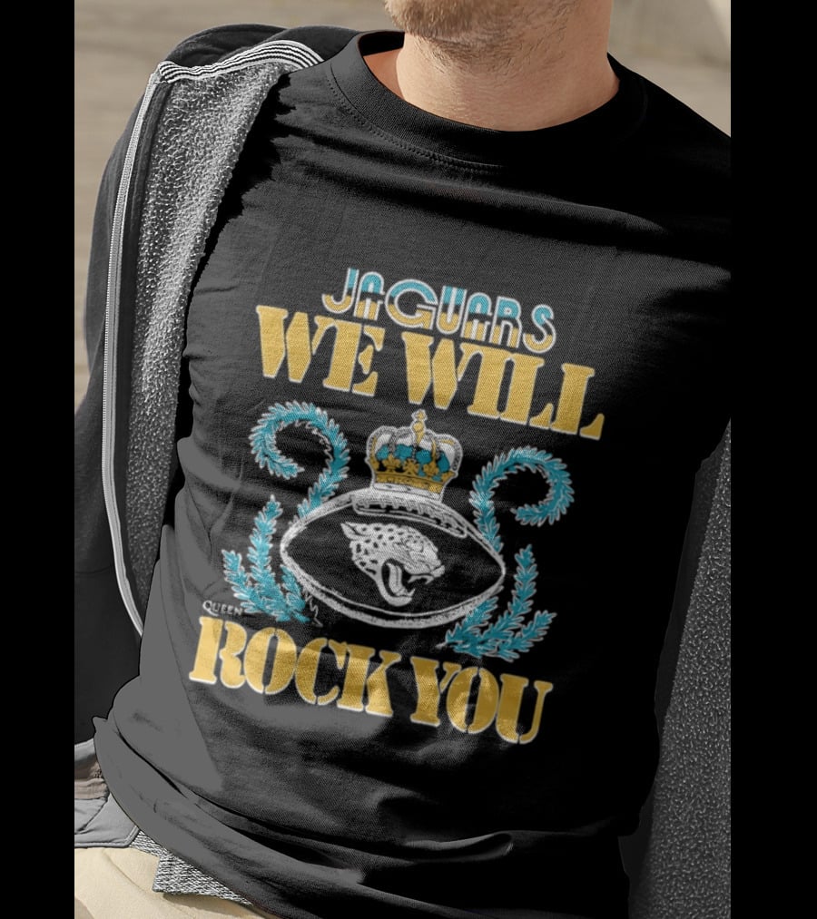 Jaguars We Will Rock You Crown Football T-Shirt