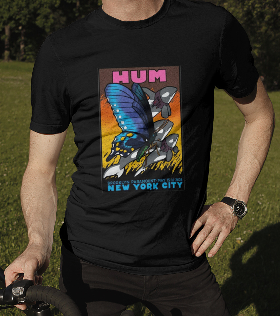 HUM Brooklyn Paramount May 15 16 2026 New York City Butterfly And Spaceships T-Shirt