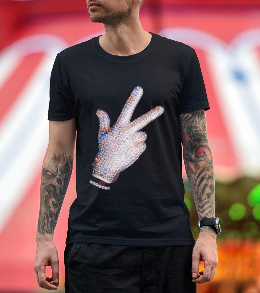 Captain Iceman New York Knicks Drake Iceman Sequined Glove Hand Gesture T-Shirt