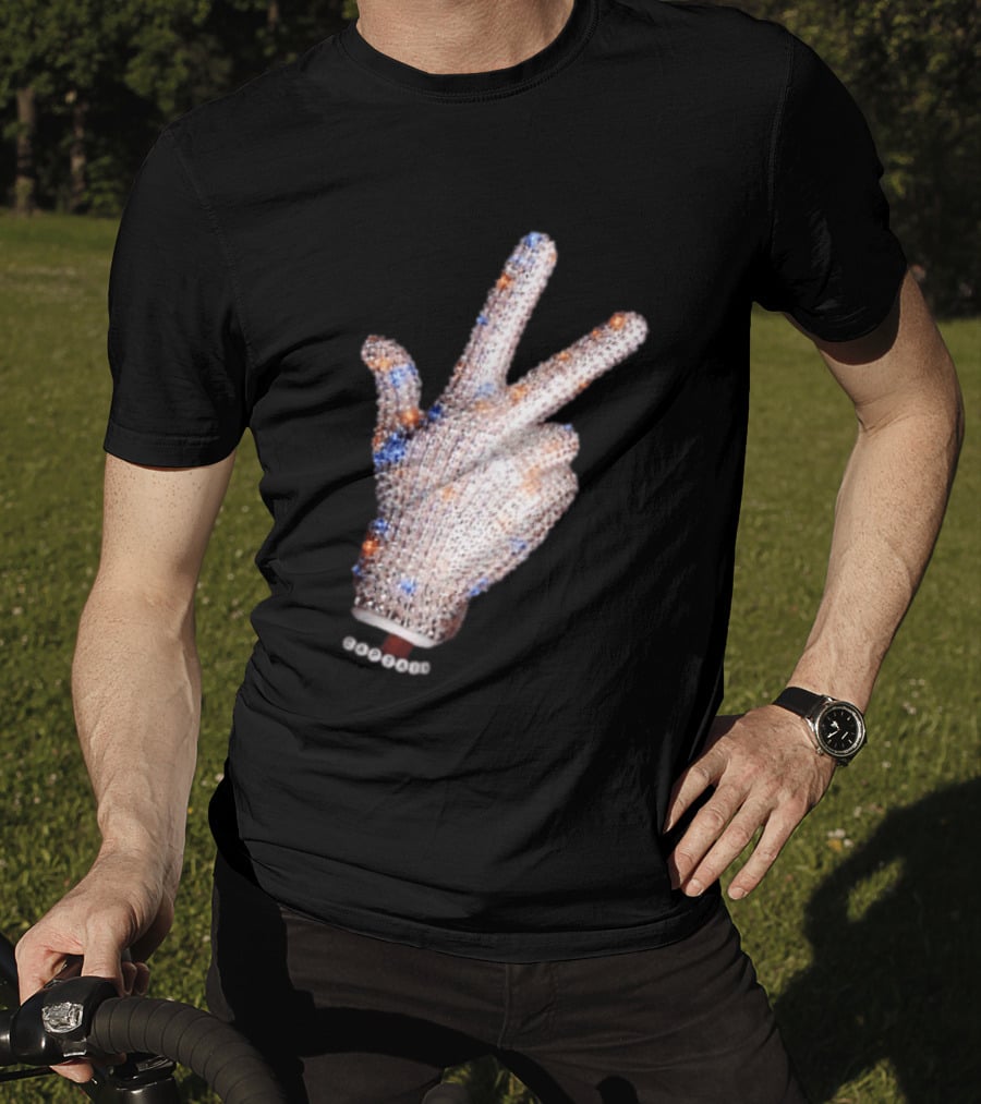 Captain Iceman New York Knicks Drake Iceman Sequined Glove Hand Gesture T-Shirt
