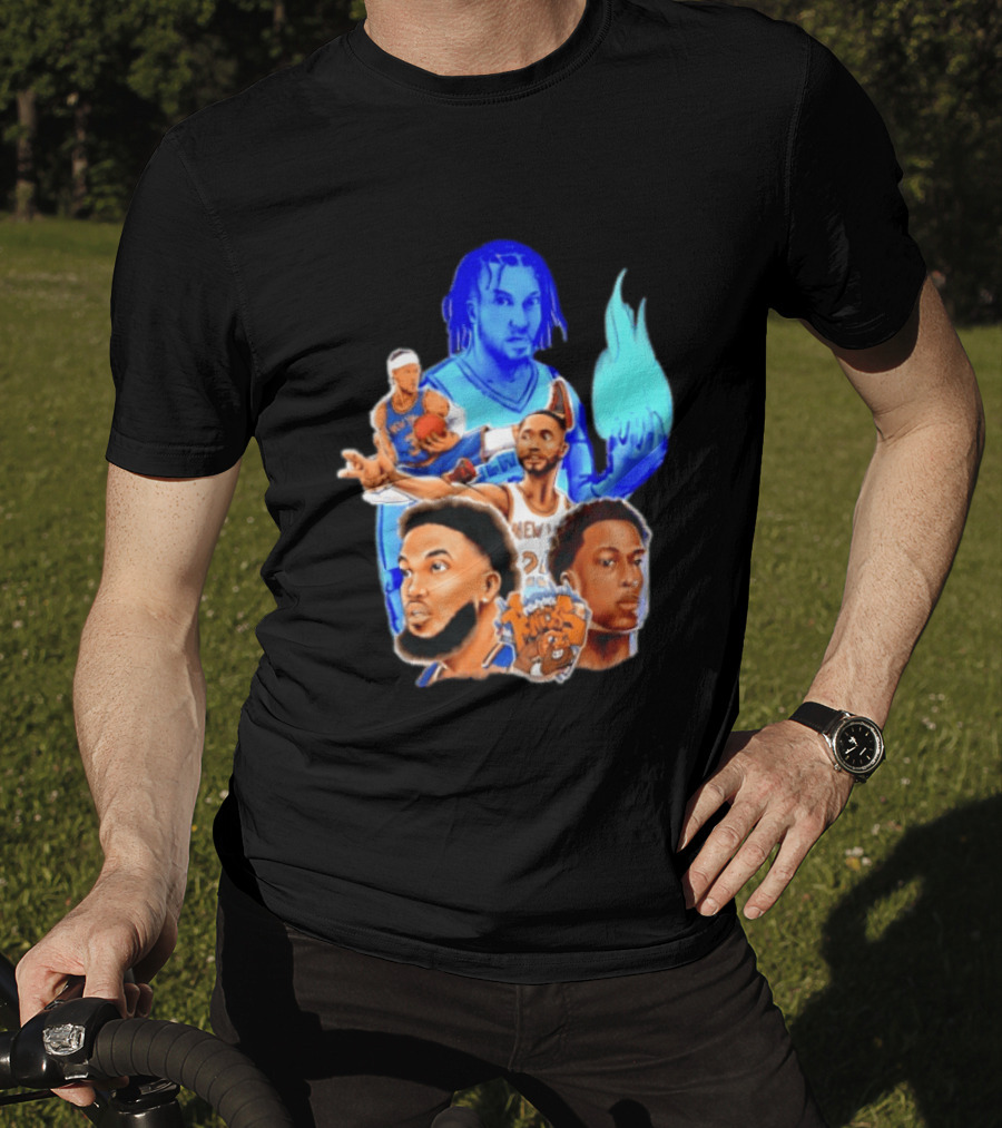 Knicks Jalen Brunson OG Anunoby Mikal Bridges Karl Anthony Towns Basketball T-Shirt