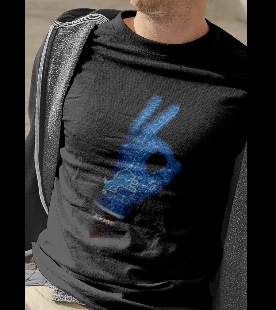 Drake Iceman Detroit Lions Glove Gesture Iconic Team Glove With Beaded Wristband T-Shirt