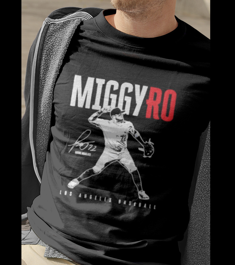 Miguel Rojas 72 Los Angeles Baseball MiggyRo Player Signature T-Shirt