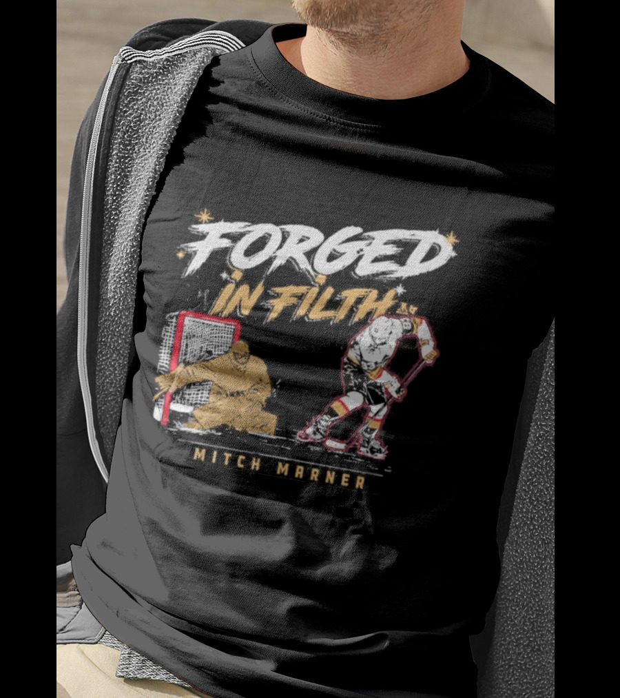 Forged In Filth Mitch Marner Hockey Player Motif T-Shirt