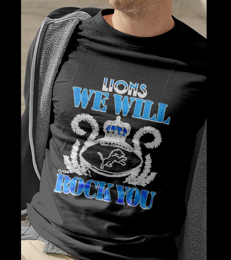 Detroit Lions We Will Rock You Queen Homage 2026 Tri Blend T-Shirt