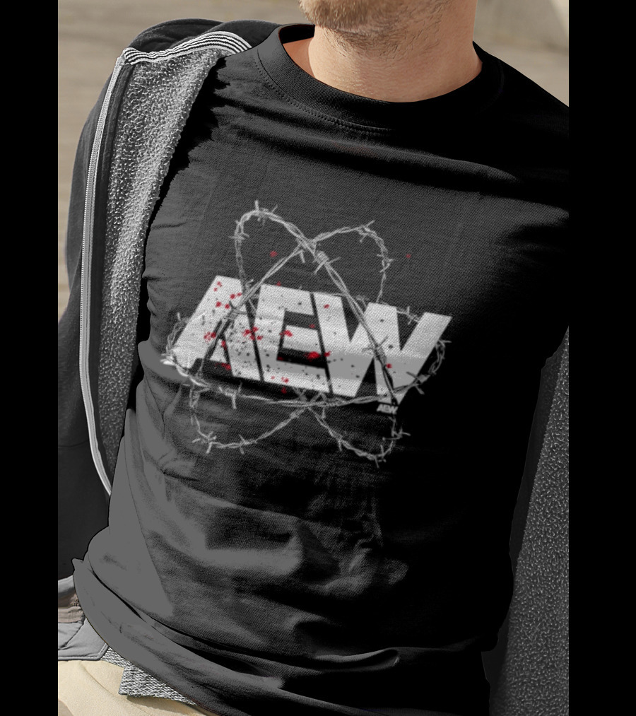 AEW Barbed Wire Blood Splatter T-Shirt