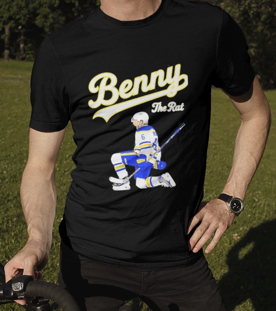 Benny The Rat Buffalo Sabres Number 6 Hockey Player Kneeling T-Shirt