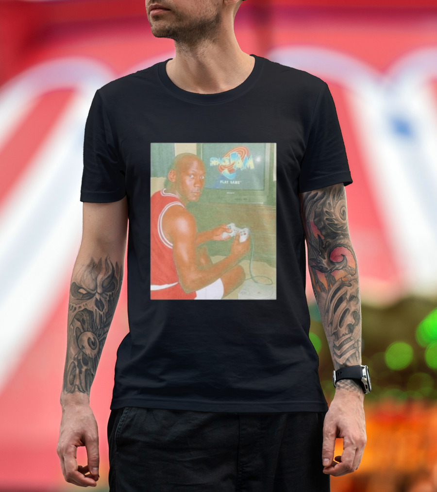 Space Jam Play Game Michael Jordan Gaming Scene T-Shirt