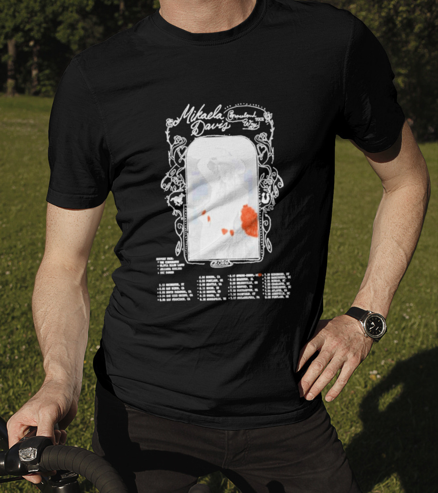 Mikaela Davis Graceland Way Tour 2026 With Dates And Rose Accents T-Shirt