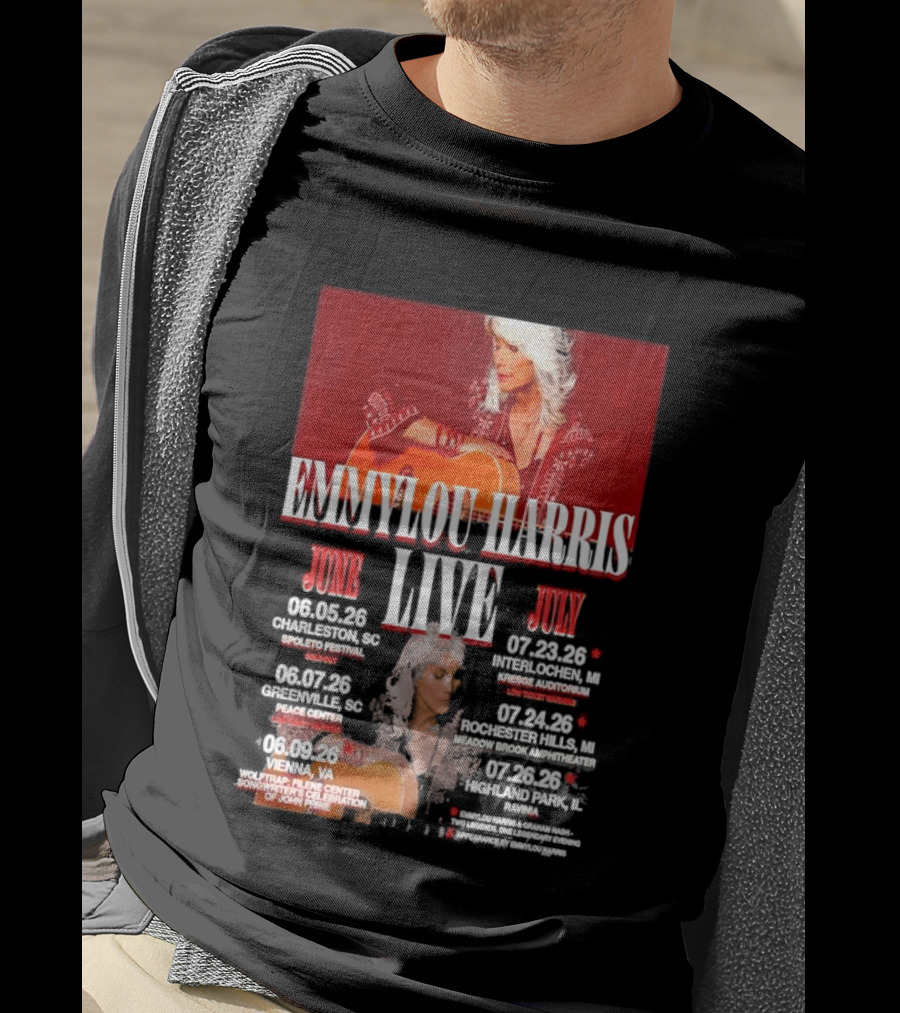 Emmylou Harris Live World Tour June July 2026 Dates And Locations T-Shirt