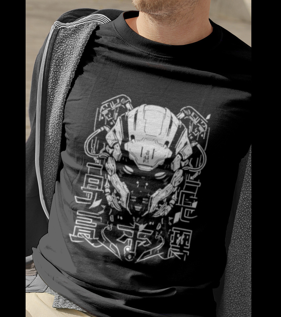 Futuristic Japanese Cyberpunk Demon Mecha Techwear Harajuku Otaku T-Shirt