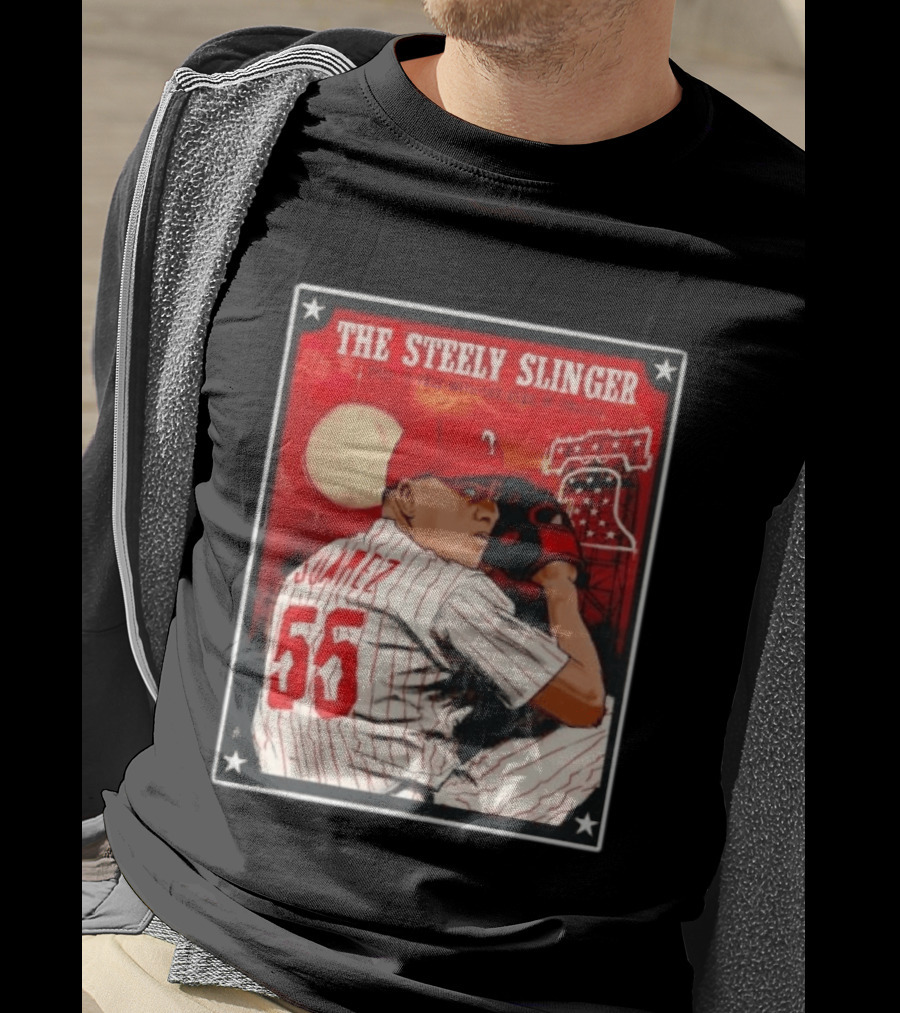 Philadelphia Phillies Ranger Suarez Steely Slinger 55 Baseball T-Shirt