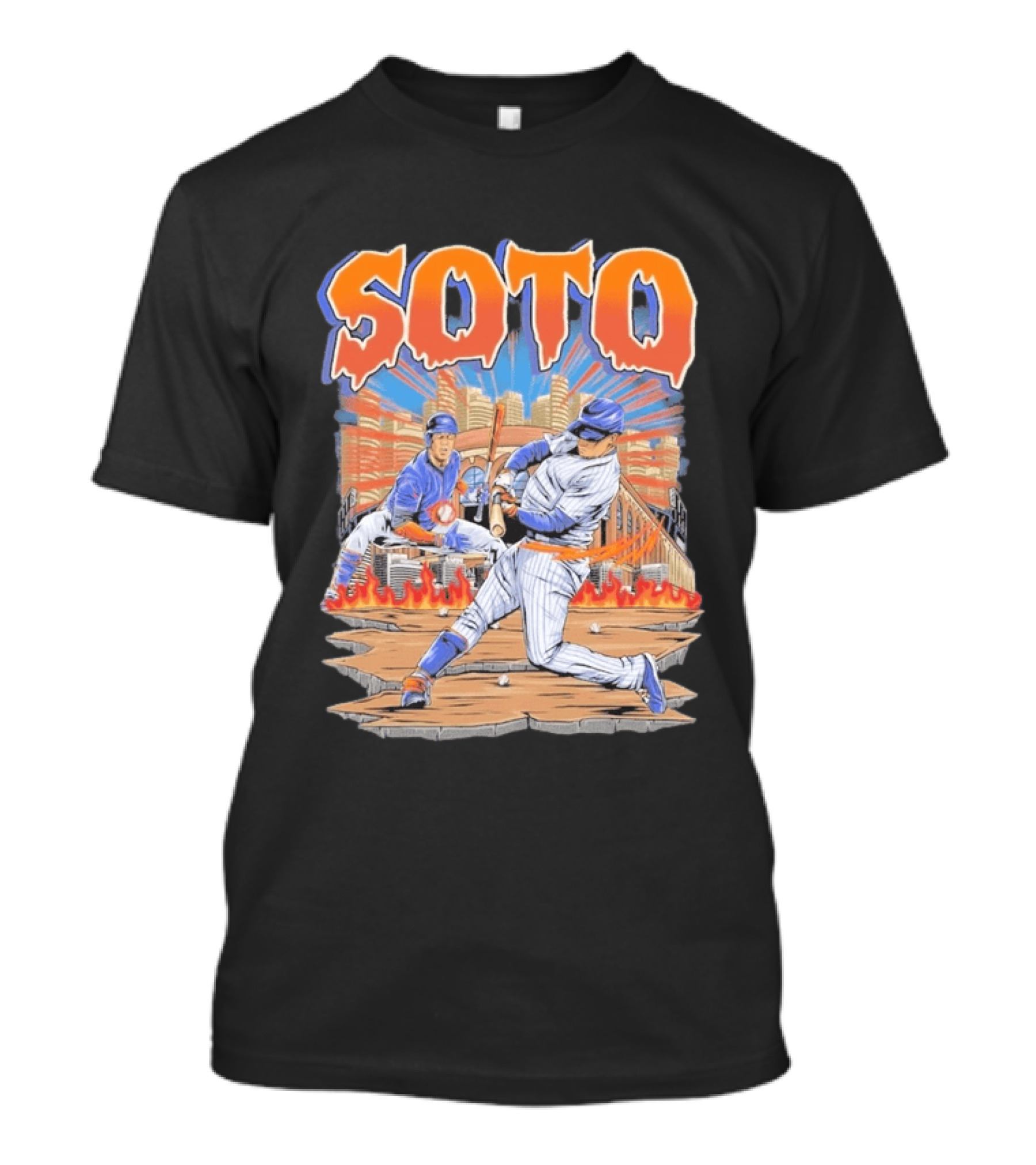 Juan Soto New York Baseball Skyline Battling Legends T-Shirt