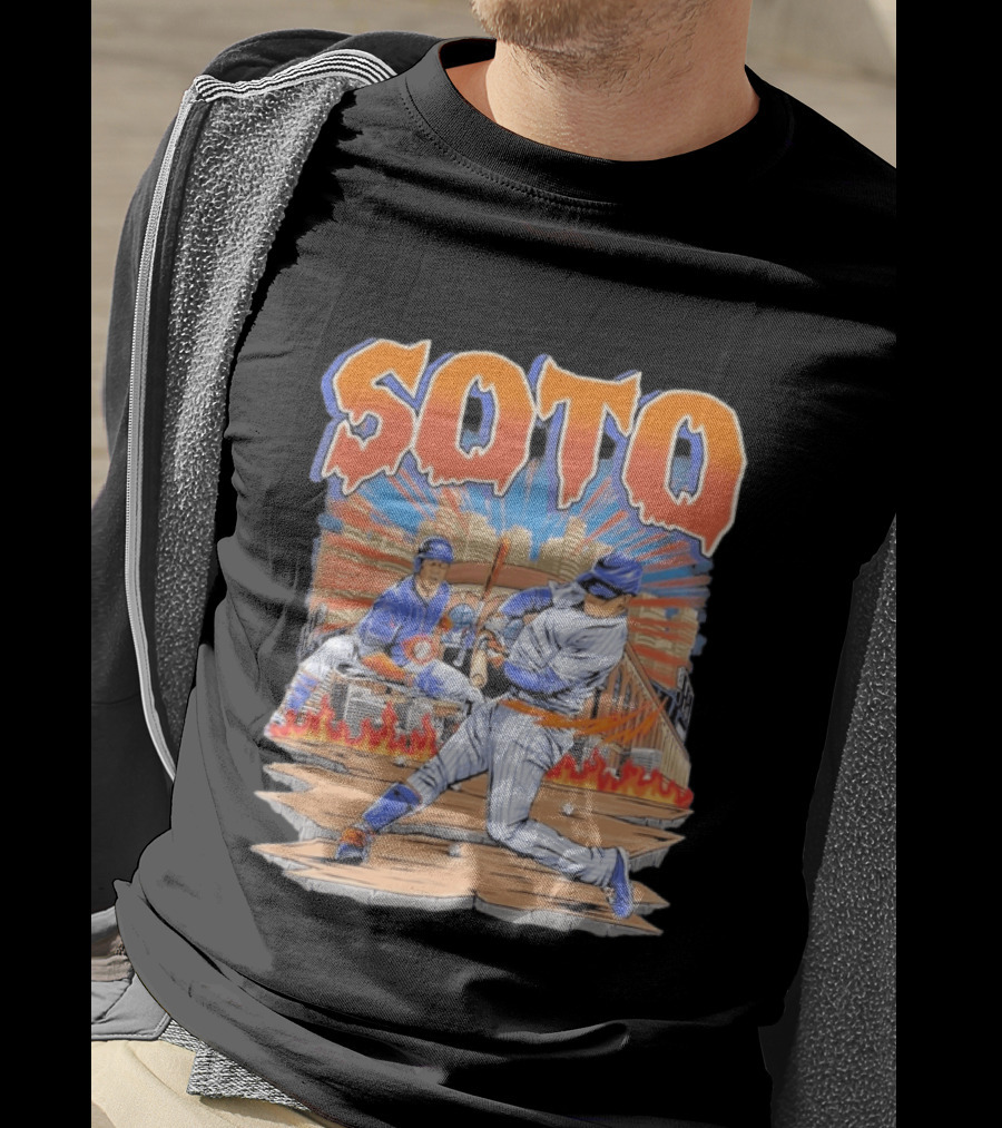 Juan Soto New York Baseball Skyline Battling Legends T-Shirt