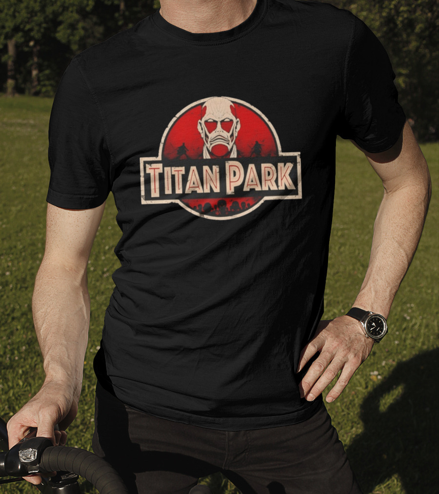 Titan Park Colossal Tribute Jurassic Park Attack On Titan Mashup T-Shirt