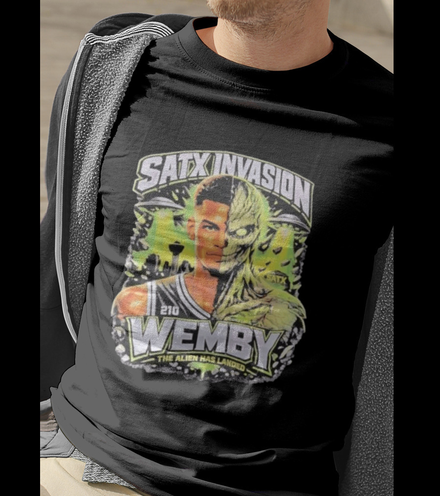 SATX Invasion Wemby The Alien Has Landed Victor Wembanyama 210 T-Shirt