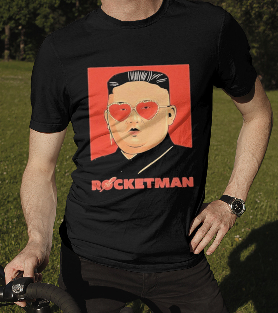 Kim Jong Un Heart Sunglasses Rocketman Meme T-Shirt