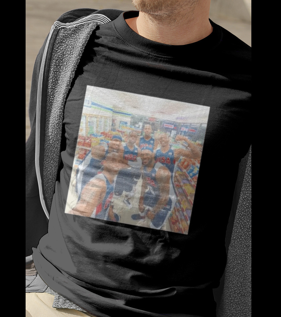 Team USA Basketball Players Selfie Grocery Store Team Spirit T-Shirt