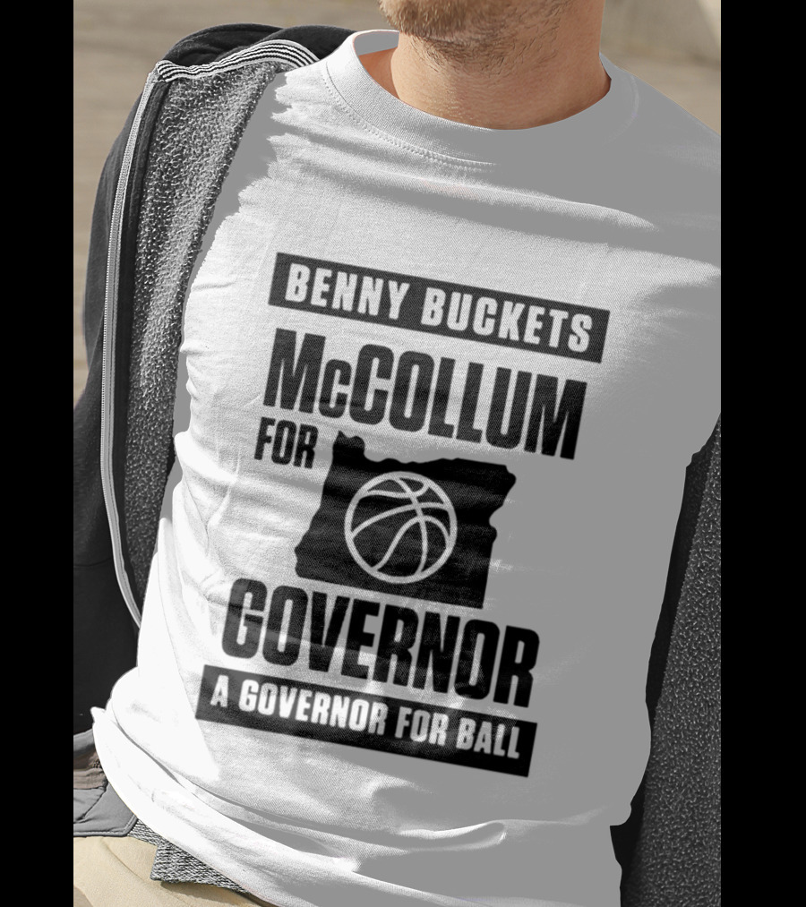 Benny Buckets McCollum For Governor A Governor For Ball Basketball Map T-Shirt