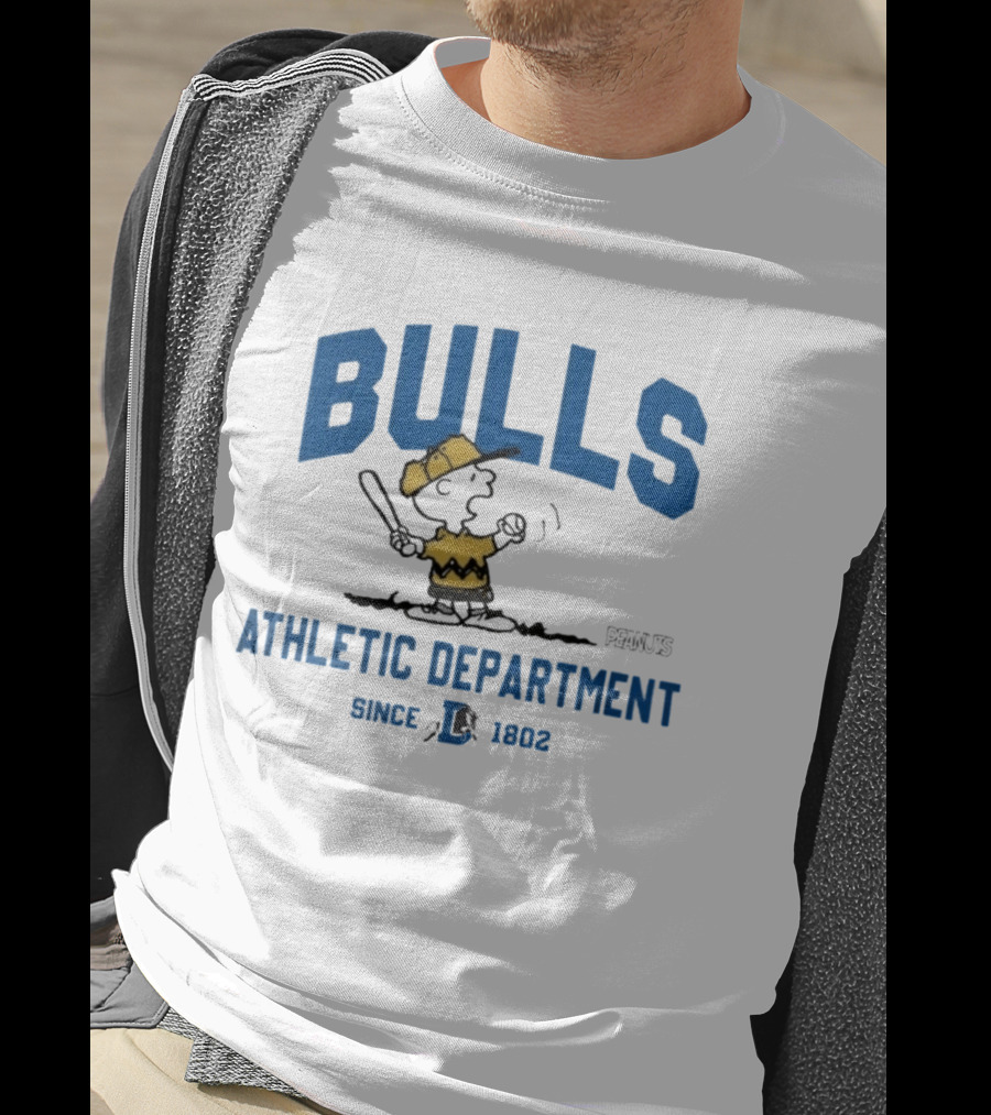 Bulls Athletic Department Peanuts Charlie Batting Since 1802 T-Shirt