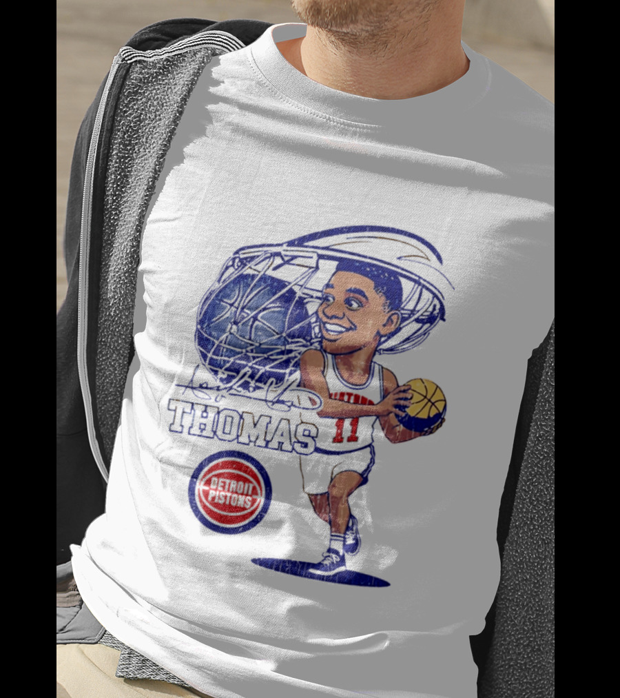 Isiah Thomas Detroit Pistons Caricature Basketball Cartoon Drawing T-Shirt
