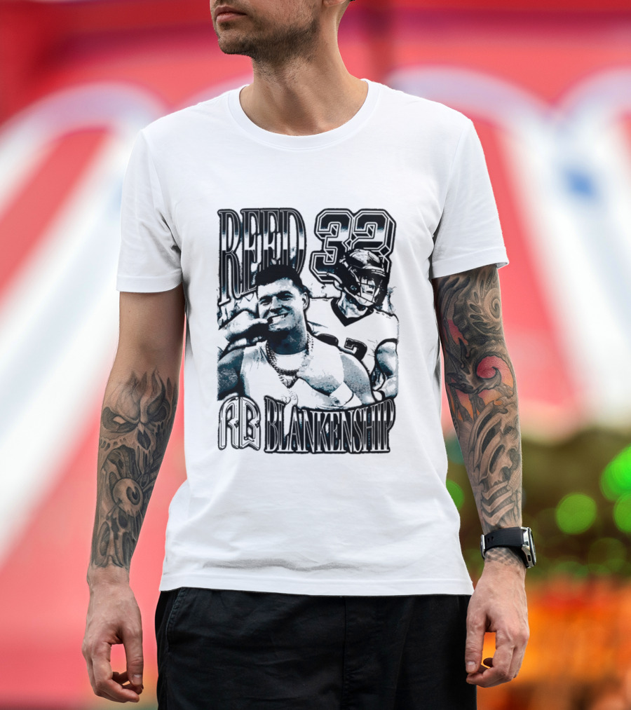 Reed Blankenship 32 Eagles Player Collage T-Shirt