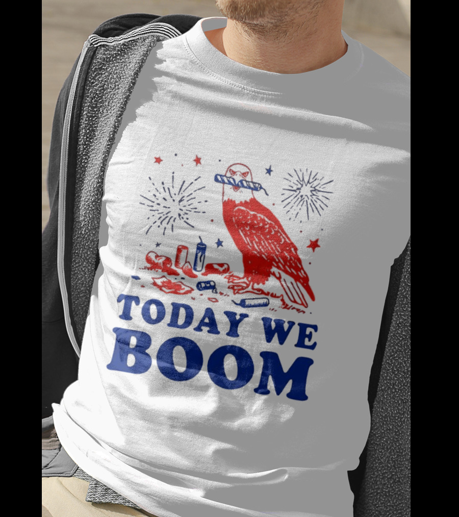 Today We Boom Bald Eagle Fireworks Celebration T-Shirt