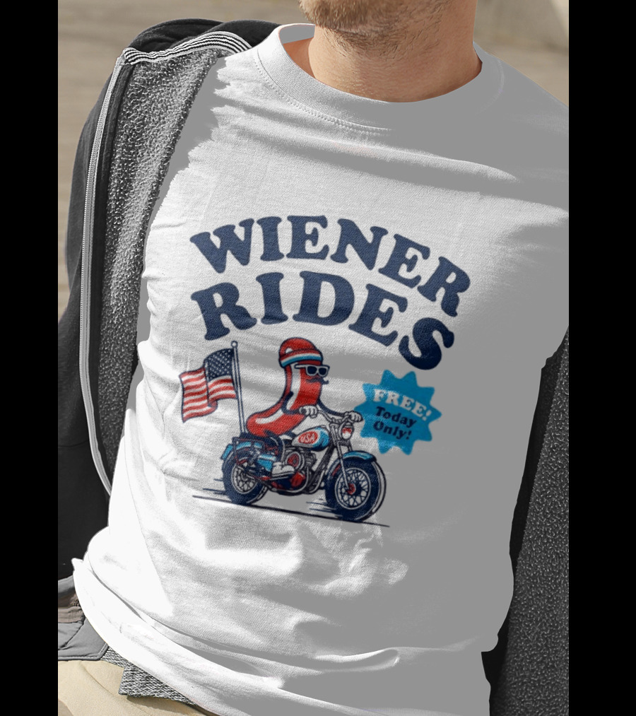 Wiener Rides 4th Of July Sausage Driving Motorbike Free Today Only 250th Anniversary T-Shirt