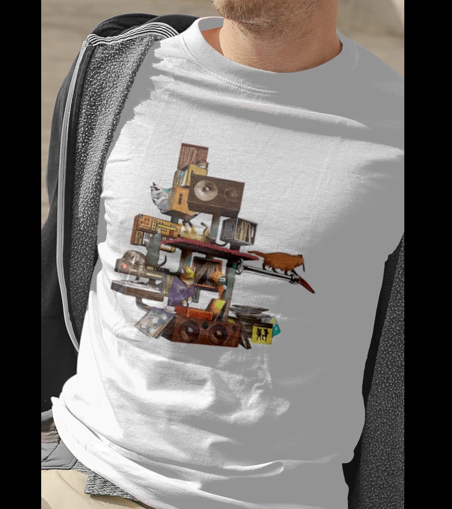 Cats Jamming With Crates And Music Gear T-Shirt