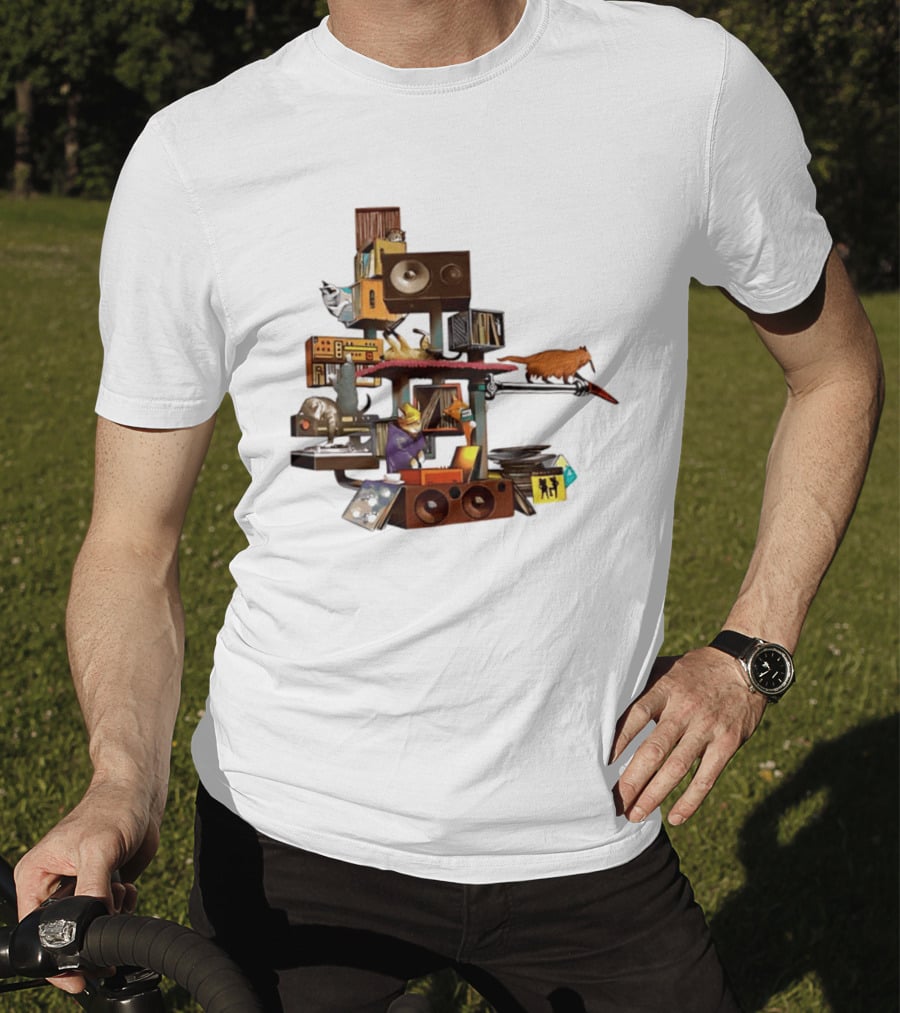 Cats Jamming With Crates And Music Gear T-Shirt