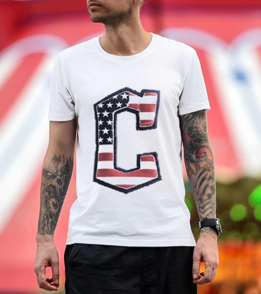 Cleveland Guardians American Flag Hat 2026 Patriotic Giveaway T-Shirt