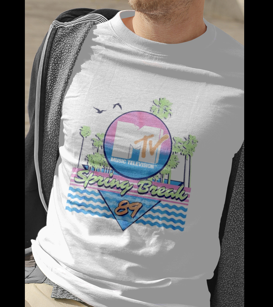 MTV Spring Break 89 Retro Vibe Palm Trees Vintage Aesthetic T-Shirt