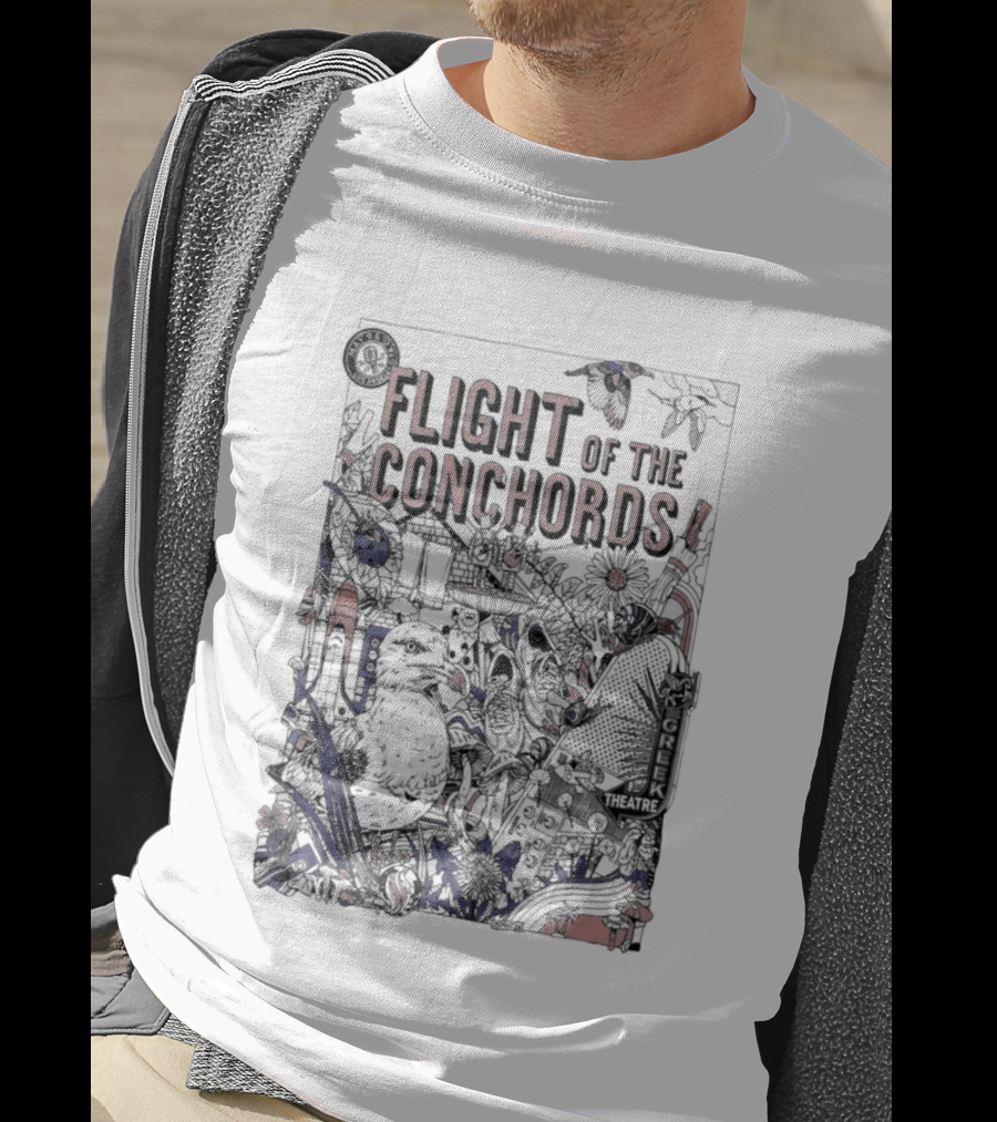 Flight Of The Conchords Los Angeles CA Botanical Owl And Cityscape T-Shirt