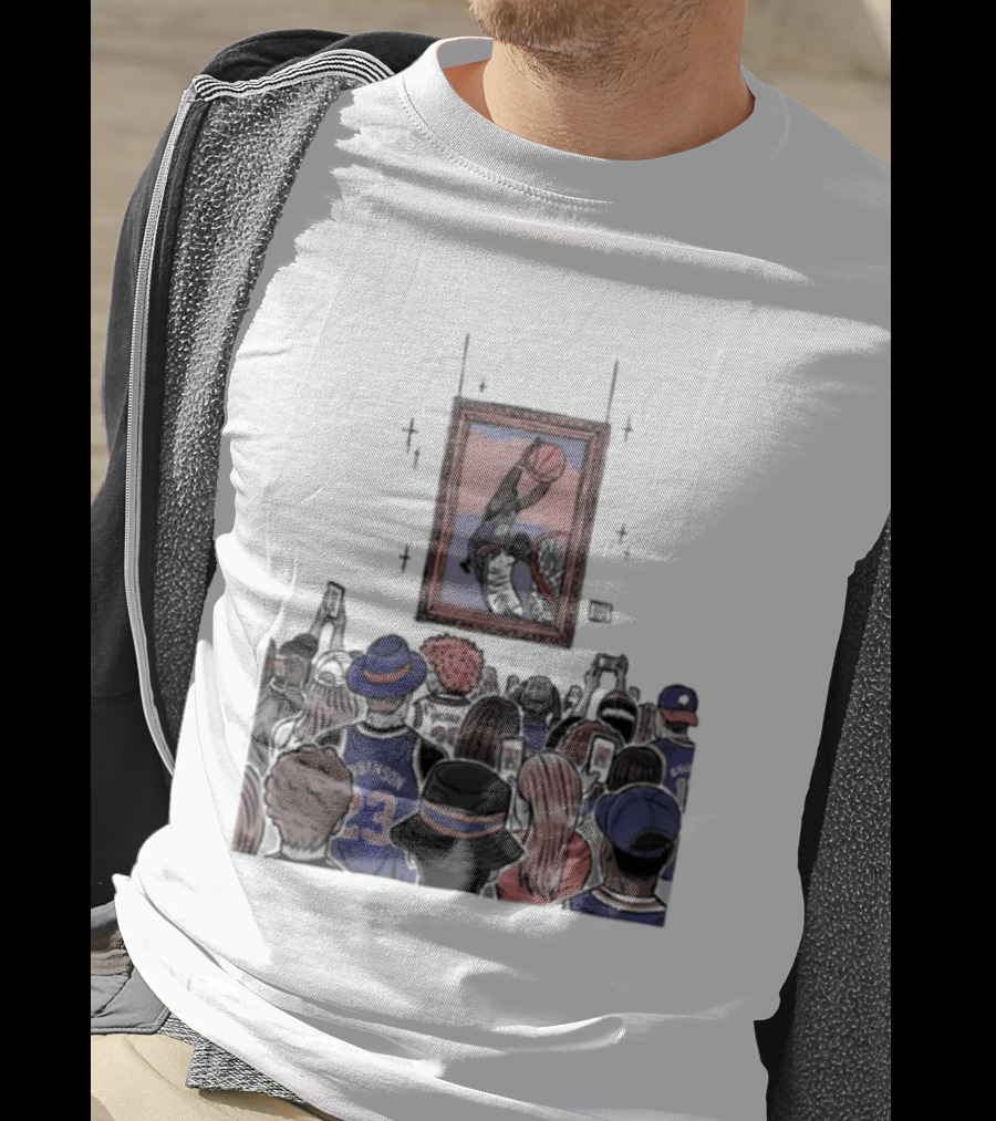 Mitchell Robinson New York Knicks Dunk Moment Over Philadelphia 76ers Joel Embiid Basketball Fans Gallery T-Shirt