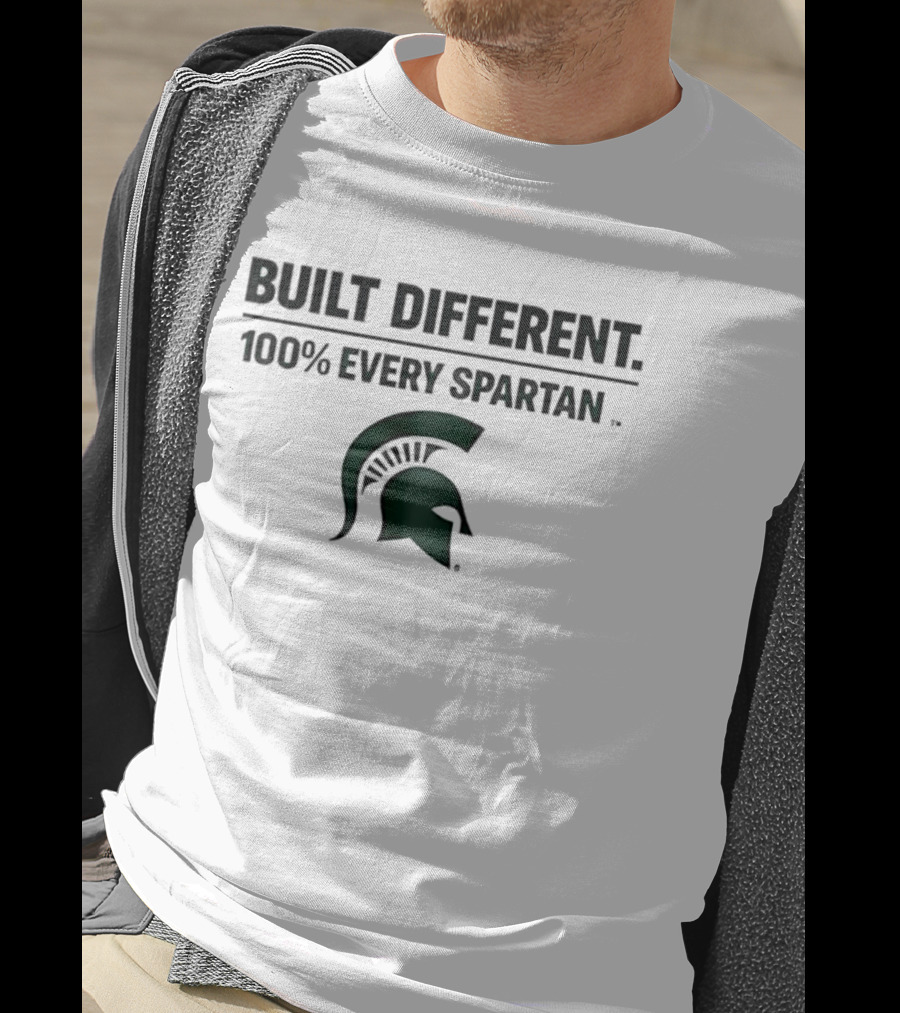 Built Different 100% Every Spartan Msu Helmet T-Shirt